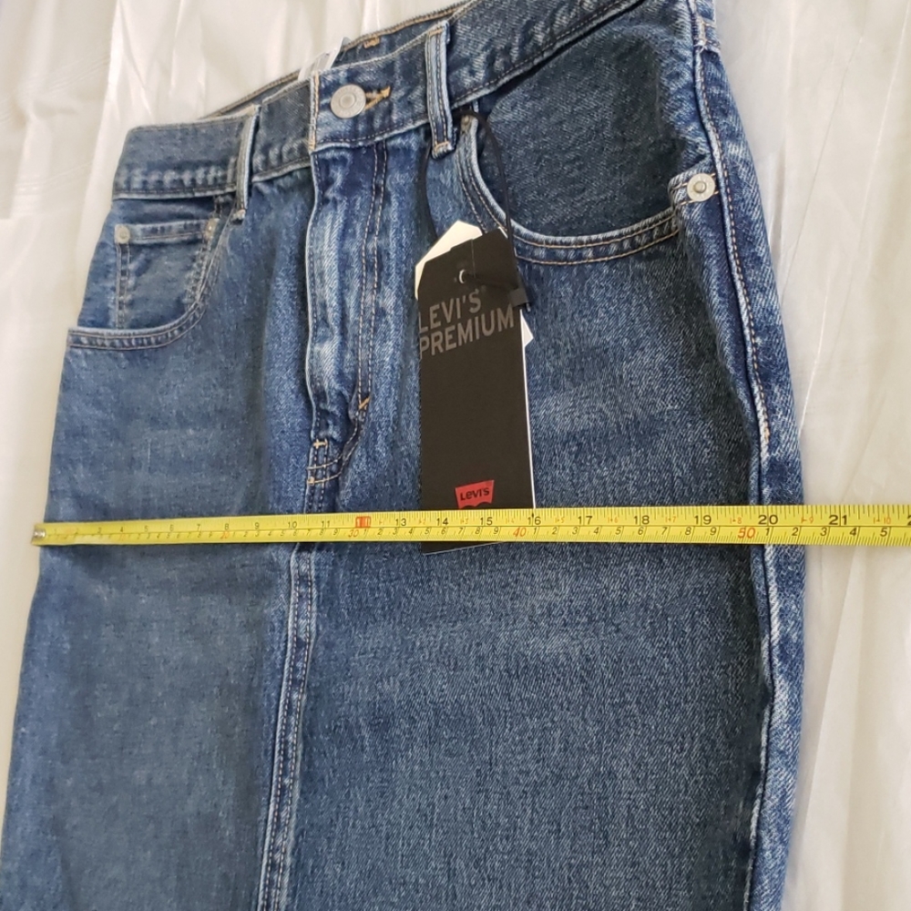 Levi’s New SKIRT 'Tie The Knot' Bow Back Denim Jean Mom Pencil Women's 31 - Picture 7 of 13